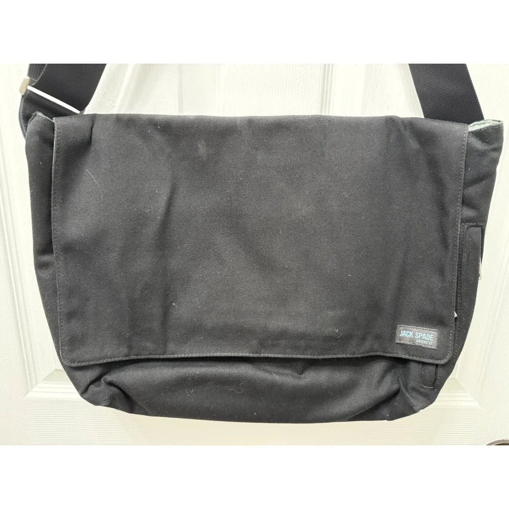 Jack Spade Mens Flap Closure‎ Messenger/ Laptop Shoulder Handbag Black